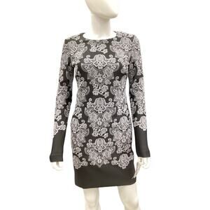 NWT Nicole Miller Artelier Dress Women’s SZ 2 Long Sleeve Knee Length Black&Gray
